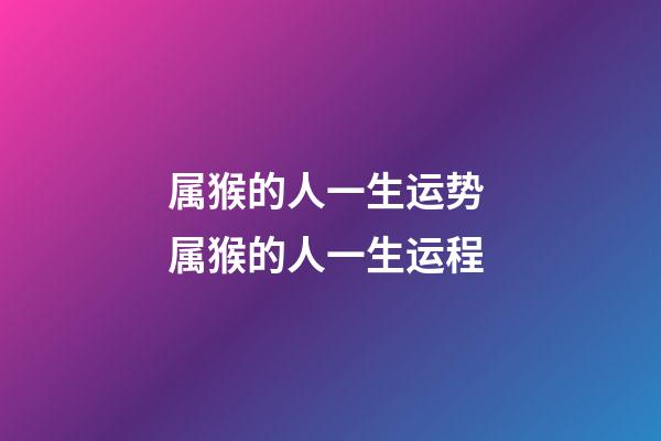 属猴的人一生运势 属猴的人一生运程-第1张-观点-玄机派